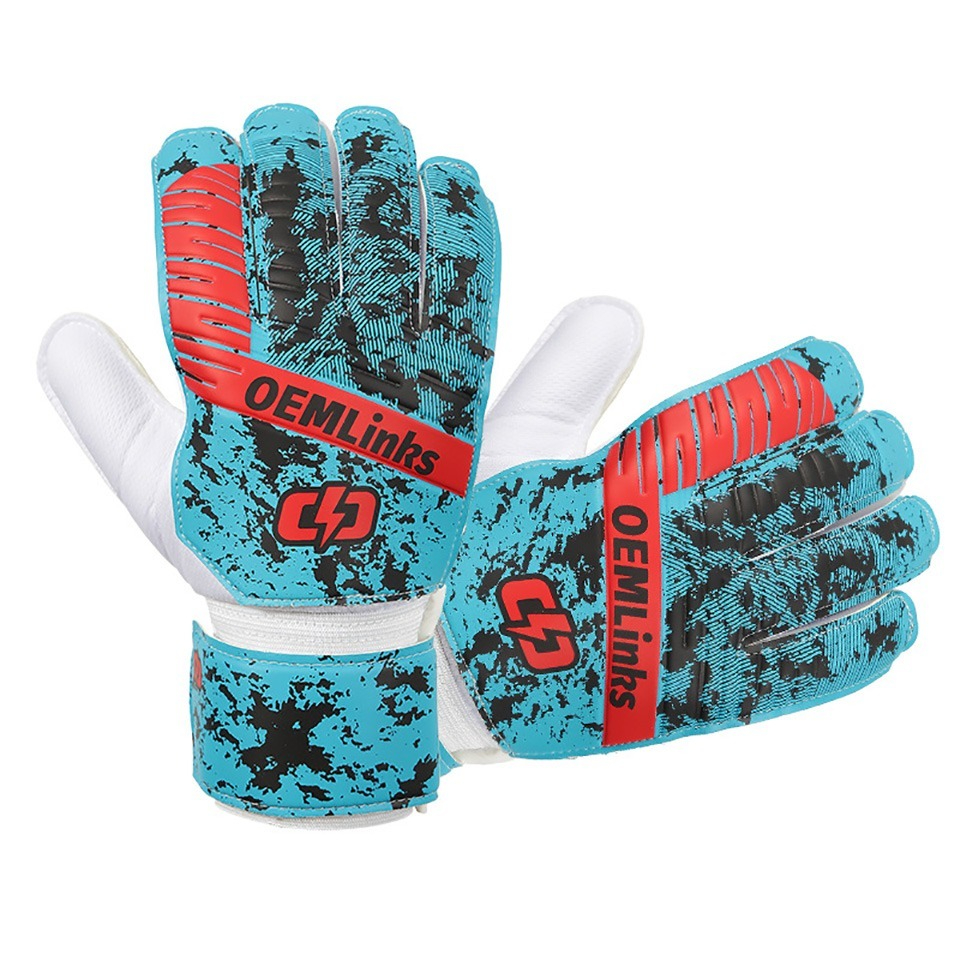 Loogdeel Voetbal Sport Keepershandschoenen Volwassen Kinderen Professionele Keeper Vingerbescherming Antislip Trainingshandschoenen: Blauw / M