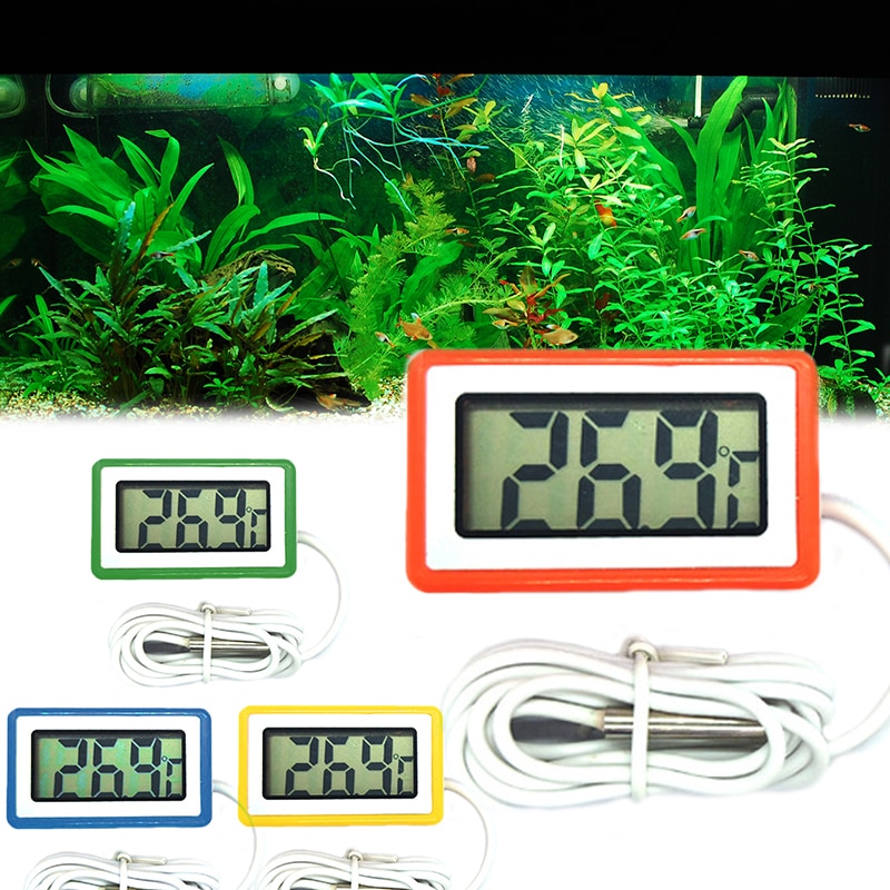 Waterproof LCD Electronic Pet Aquarium Thermometer Digital Outdoor Temperature Measure Tool With Probe Aquatic Products