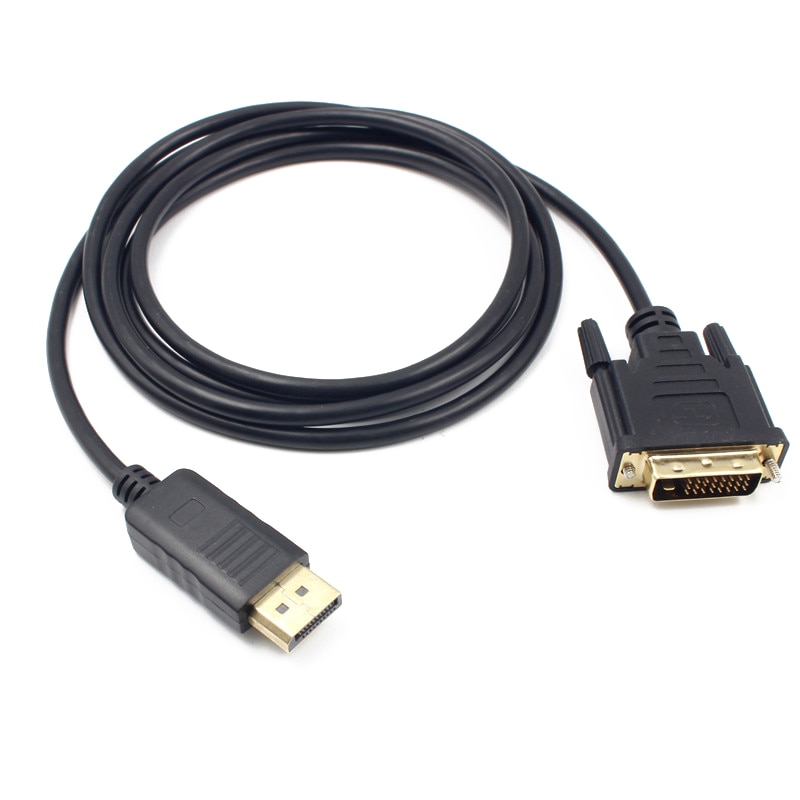 1,8 M DisplayPort Cables NEGRO DP macho a DVI-D 24 + 1Pin Monitor para hombre de Cable adaptador para el MacBook