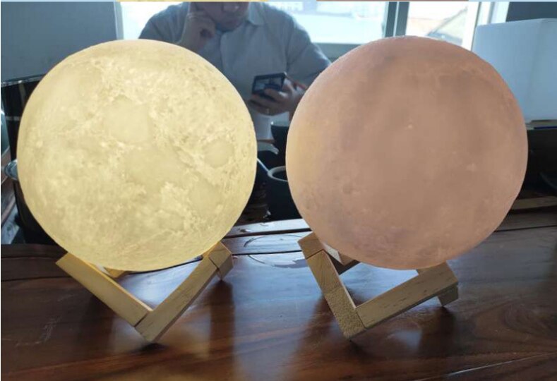 8/12/18/20/22/30CM 3D-gedruckt gemalt mond licht berühren 16 farben + klatschen + fernbedienung