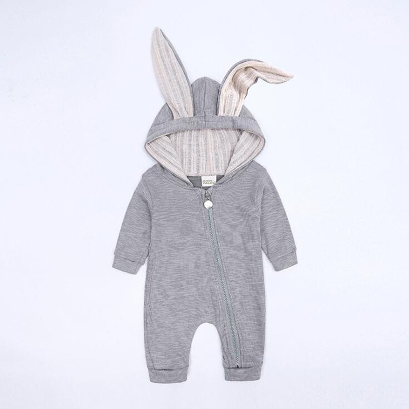 Baby Kleding Meisje Romper Overalls Voor Kinderen Schattige Konijn Unisex Kinderkleding Jumpsuit Voor Pasgeborenen Kostuum Voor Meisjes Jongen: Gray / 18m