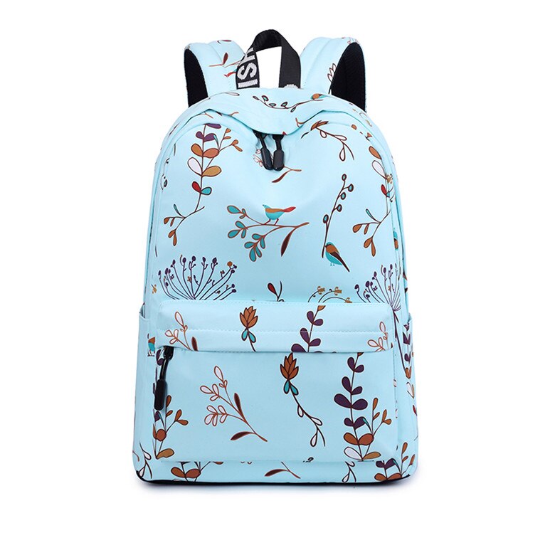 lässig Wasserdichte Frauen Rucksack Blume Druck Mädchen Hochschule Laptop Bookbags Dame Reise Bagpack: Blau