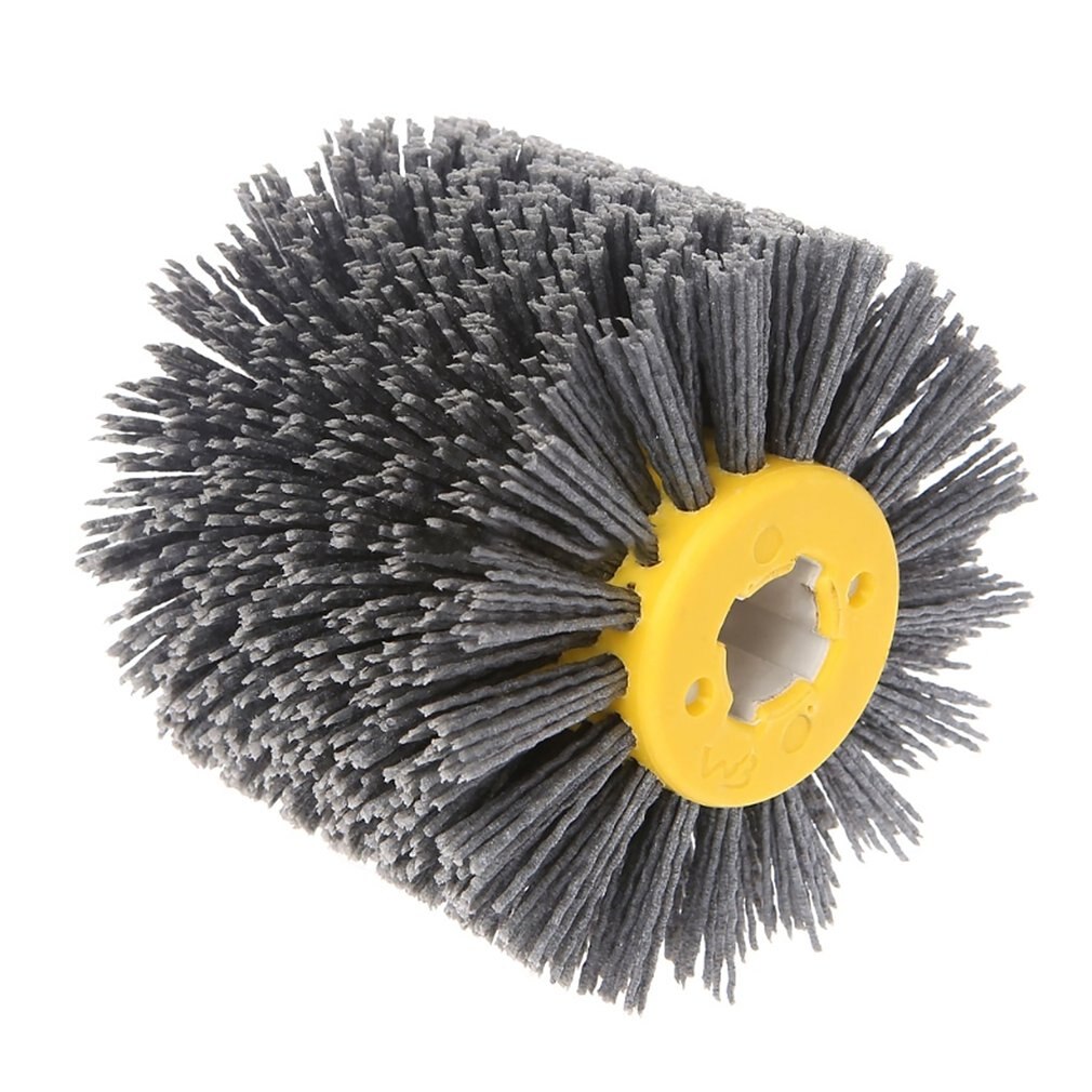 Abrasive Wire Drawing Round Brush Head Polishing Grinding Tool Buffer Wheel For Furniture Wood Sculpture Rotary Drills