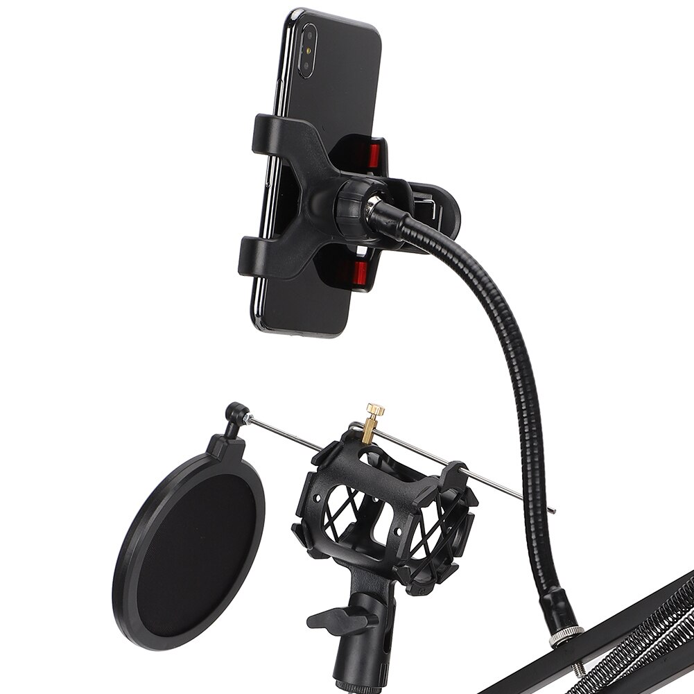Adjustable Microphone Stand Set Folding Recording Support Clip Accessory Adjustable Rotating Mount 4.5cm / 1.7in
