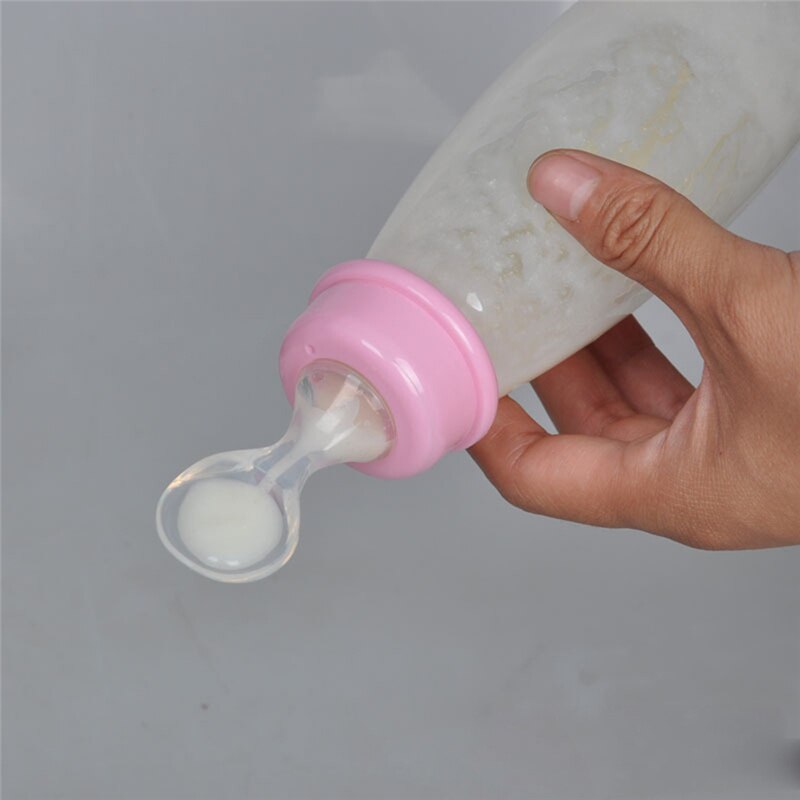 1 stk baby fodringsflaske 240ml sikkerhed nyfødt baby madrice pasta fodring ekstruderingsflasker 3 farver