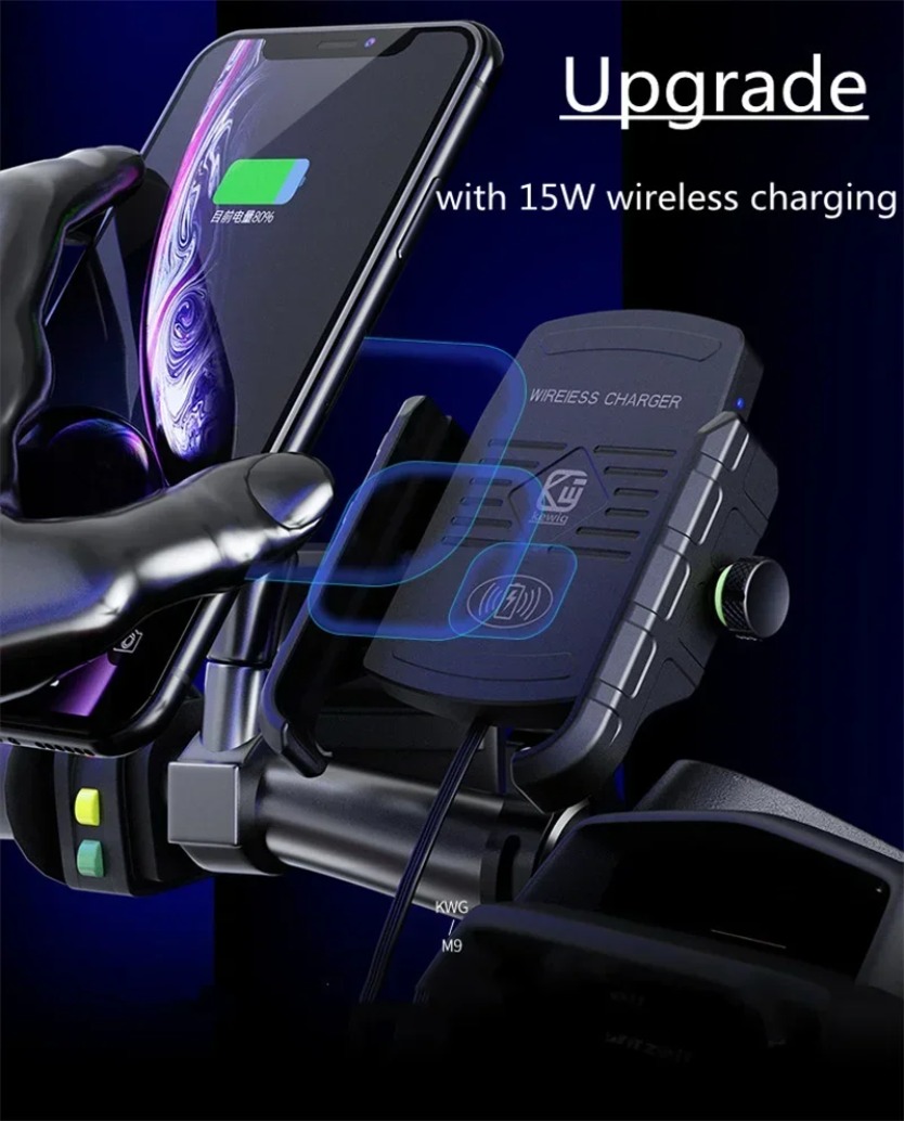 Motortelefoonhouder Snelle USB-oplader Snel draadloos opladen Moto Motorspiegelstandaard Mobiele telefoon Stuurhouder Ondersteuning