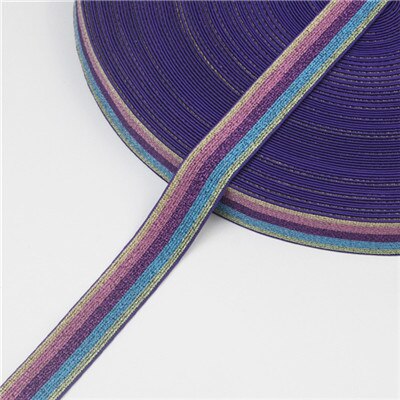 Bandas elásticas con estampado de leopardo 2,5 cm de espesor pantalones de goma suave cordón elástico 25mm para cinta para la cabeza cinturón Ropa Accesorios artesanales: purple color