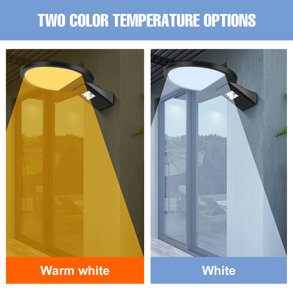 Led Straatlantaarn Externe Zonnelamp Buiten Schijnwerpers Bewegingssensor Ip65 Waterdicht Noodtuinverlichting Cool/Warm Wit