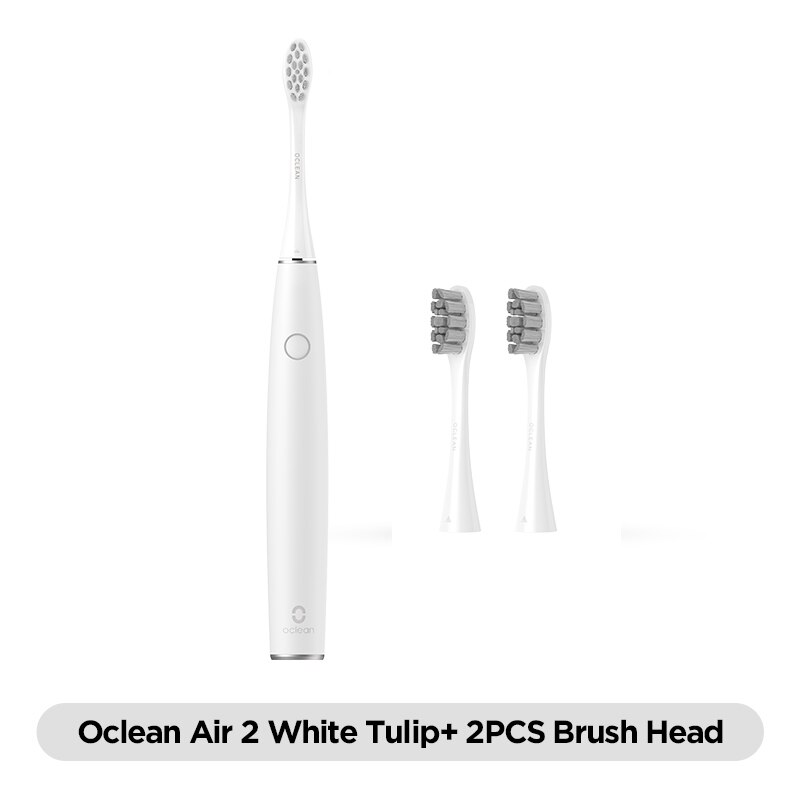 ¡Novedad de ! Cepillo de dientes eléctrico sónico Oclean Air 2, reducción de ruido, suave Limpieza de dientes, magnético, carga rápida, 40 días: White add 2 heads