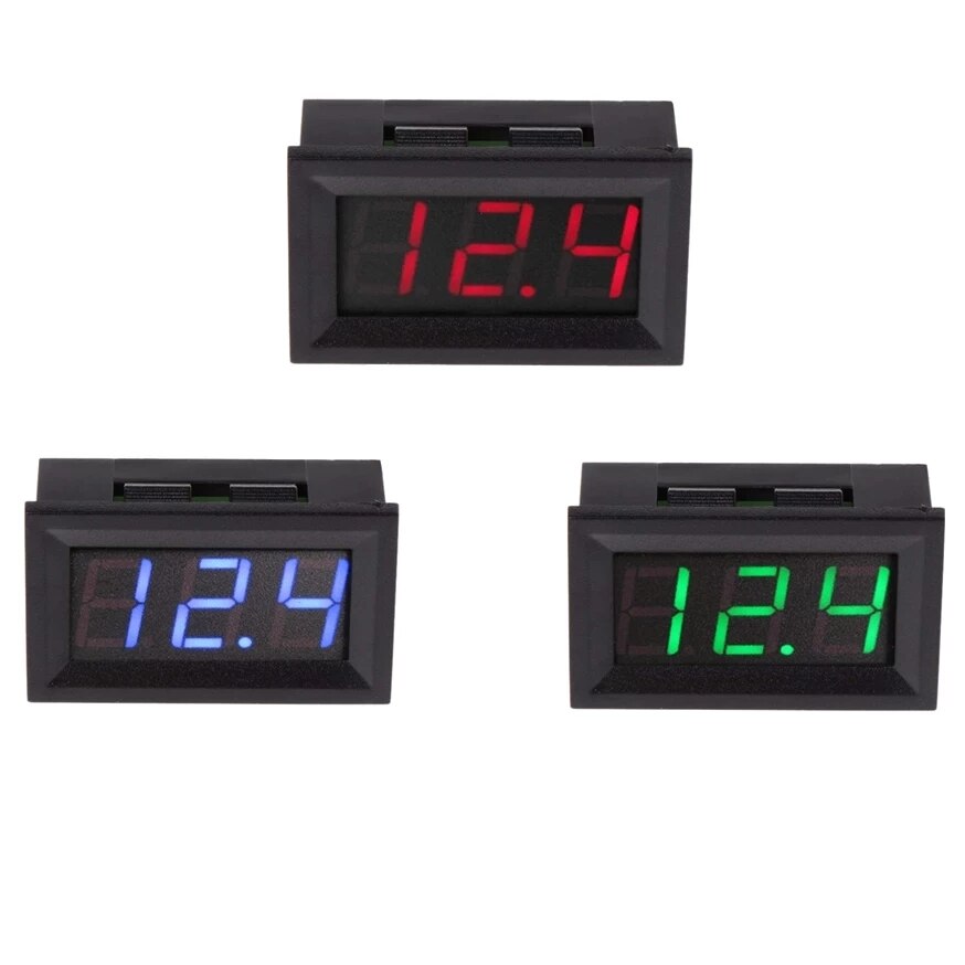 Digital Voltmeter 3 Wire DC 0V to 30V Digital Voltmeter Voltage Panel Meter For 6V 24V Electromobile Motorcycle Car 0.56 ''