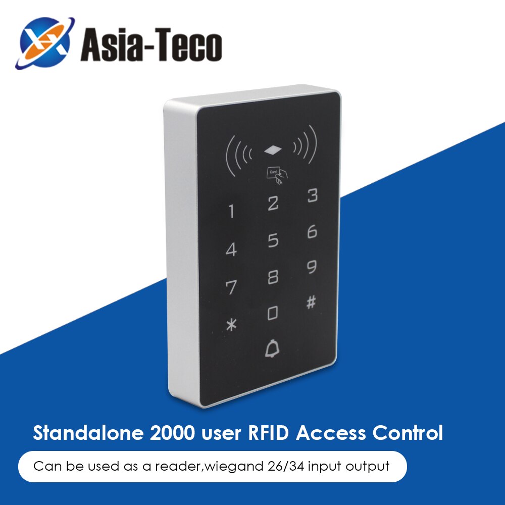 2000 user Rfid Access Control Keypad With WG 26/34 Door Access Control System Stand alone 125KHZ Proximity Card digital panel