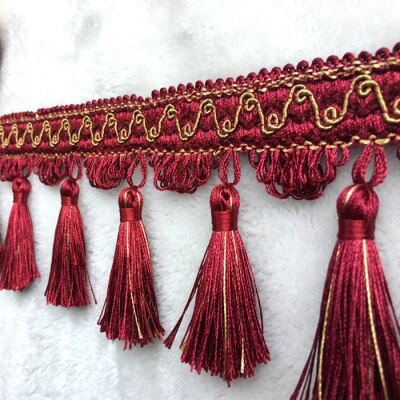 Aiboully 1m europese gordijnkant decoratieve accessoires hangende kralen kwast high-end woondecoratie gordijnaccessoires: R