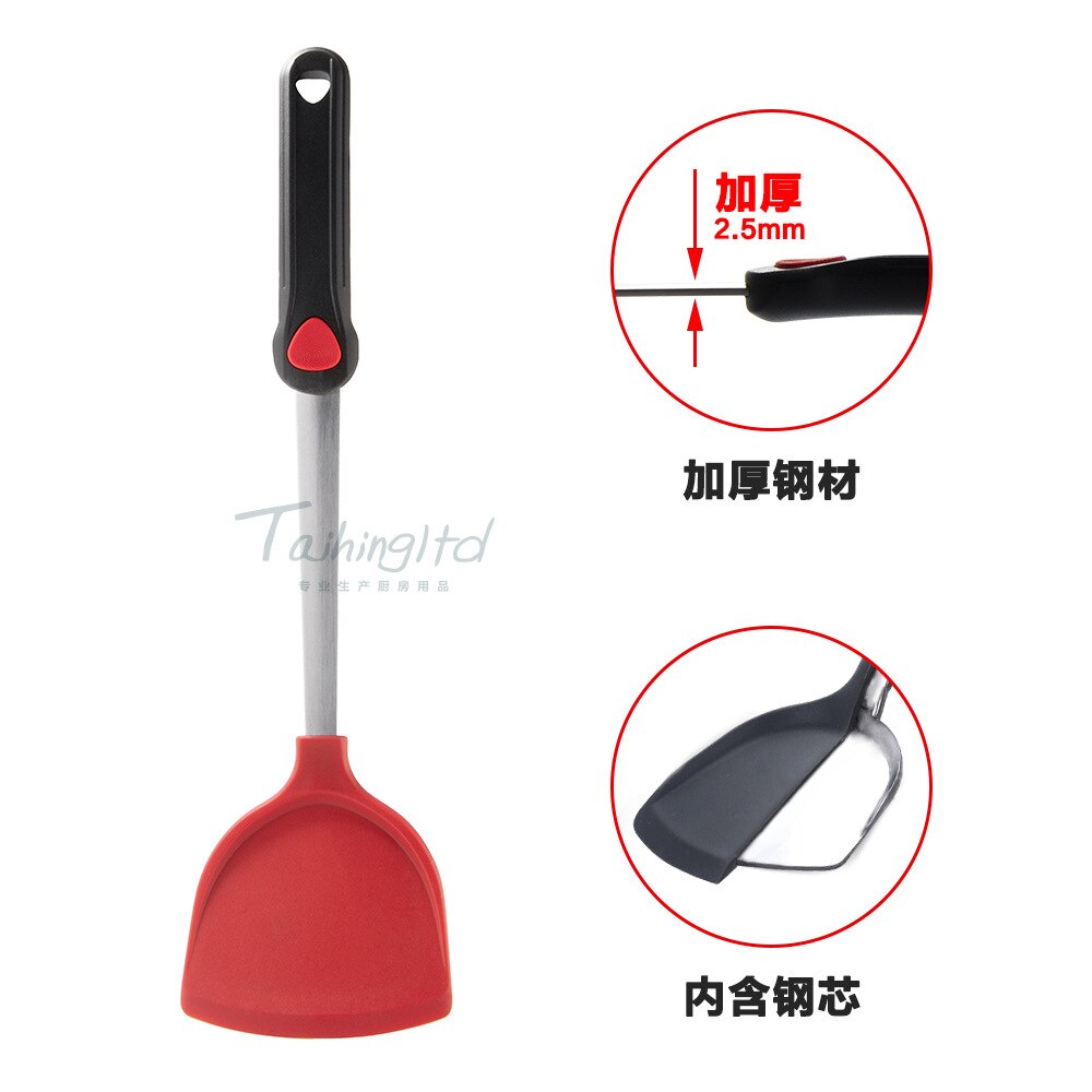 gui jiao chan Food Grade Stainless Steel Spatula with Non-stick Pot gui jiao chan Solid Head Non-Rubber Handle