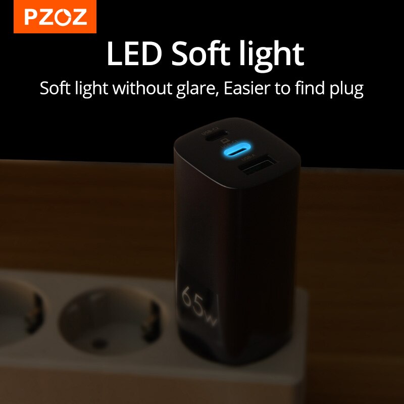 PZOZ 65W GaN Ladegerät Schnell Ladung 4,0 3,0 Typ C PD USB Ladegerät Schnelle Ladung USB-C Für Schalter MacBook Luft iPad Profi Samsung Hinweis