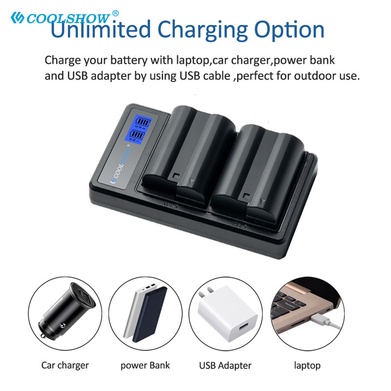 Batterie EN-EL15 mah pour appareil photo Nikon, 1900, pour modèles D7500, D7200, D7100, D7000, D850, D810, D810A, D800, D800E, MH25, V1, EN, EL15