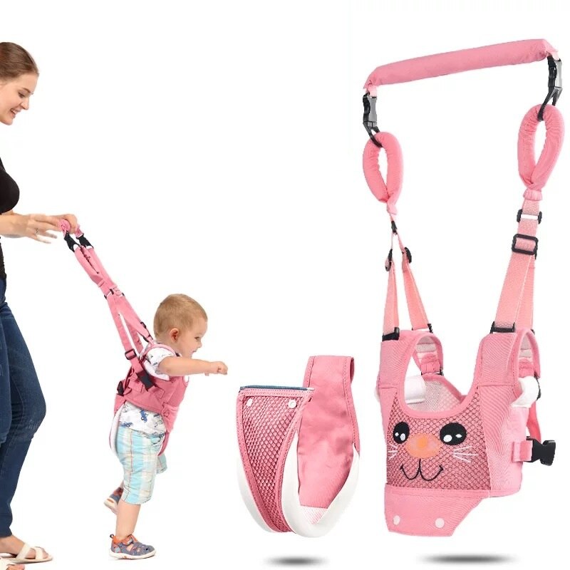 Loopstoeltje Voor Kinderen Leren Lopen Baby Harnas Rugzak Rein Wandelaars Voor Peuters Kind Harnas Geschikt Voor 6-24 Maanden: A Pink cat