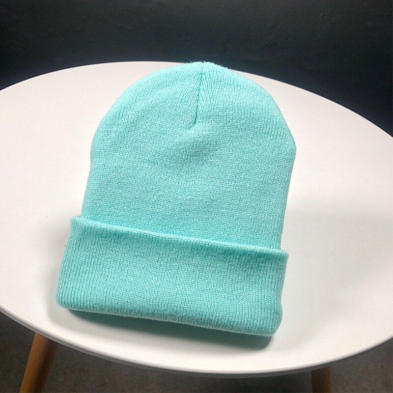 Otoño e Invierno clásica hombres y mujeres con el mismo color fluorescente línea cap tejido sombrero lana hip hop sombrero