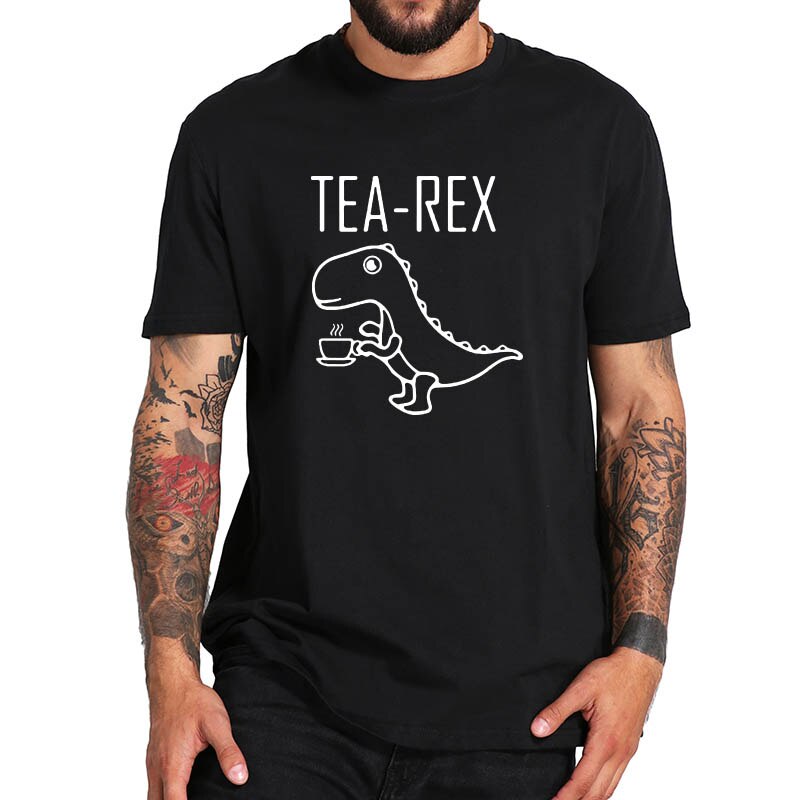 T-shirt Dinosaurus Grappig Leuke Korte Mouw Streetwear 100% Katoen Eu Size Tops Tee