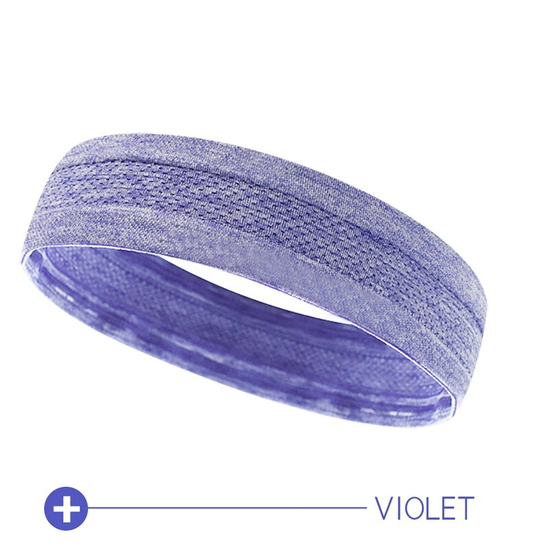 Män och kvinnor sport svett pannband fotboll tennis huvudduk anti-halk elastiskt hårband löpning yoga gym fitness huvud bandana: Violett