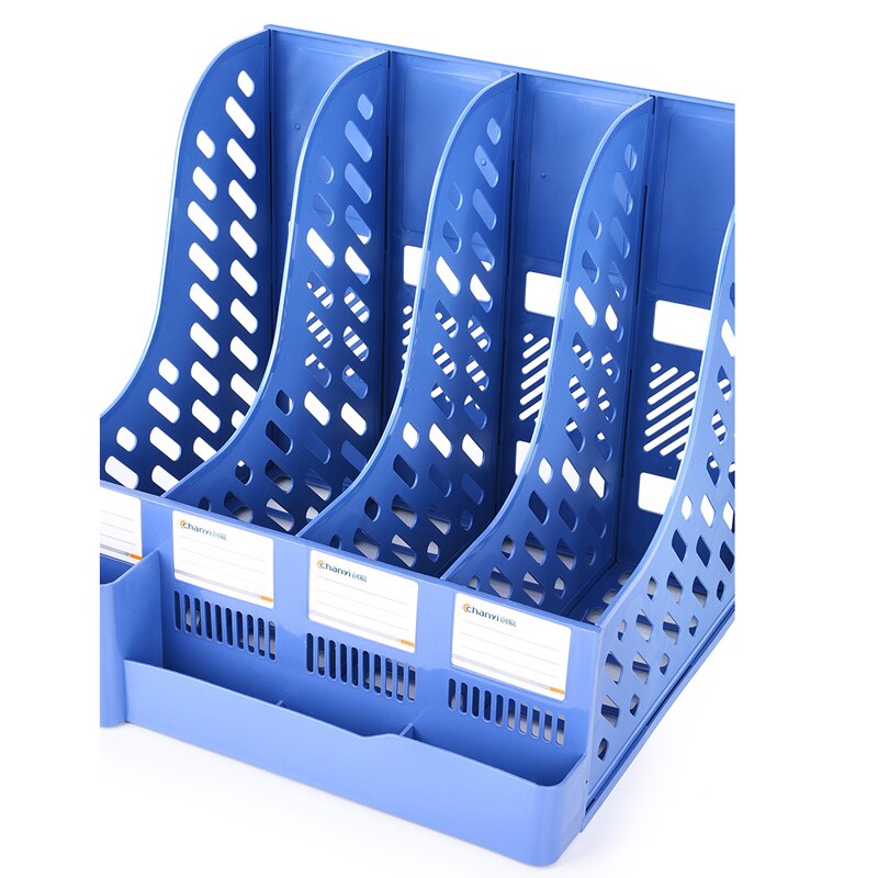 Desktop Office File Rack Thickened Data Frame Basket Plastic Storage Column Storage Management Rack with Pen Holder