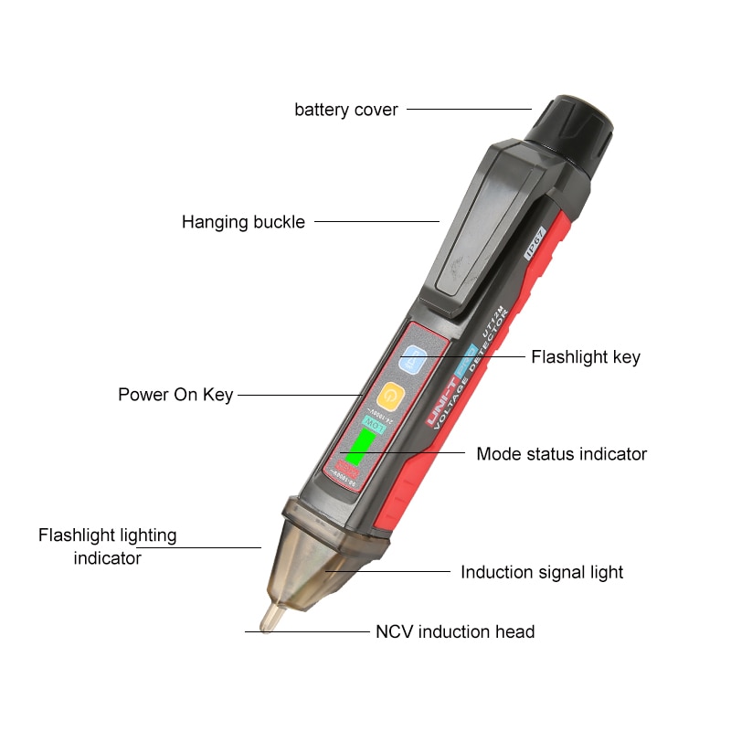 UNI-T test pencil Multimeter Tester AC / DC Meter With Light Non-contact Intelligent Power Supply UT12S Current Volt Pencil Test