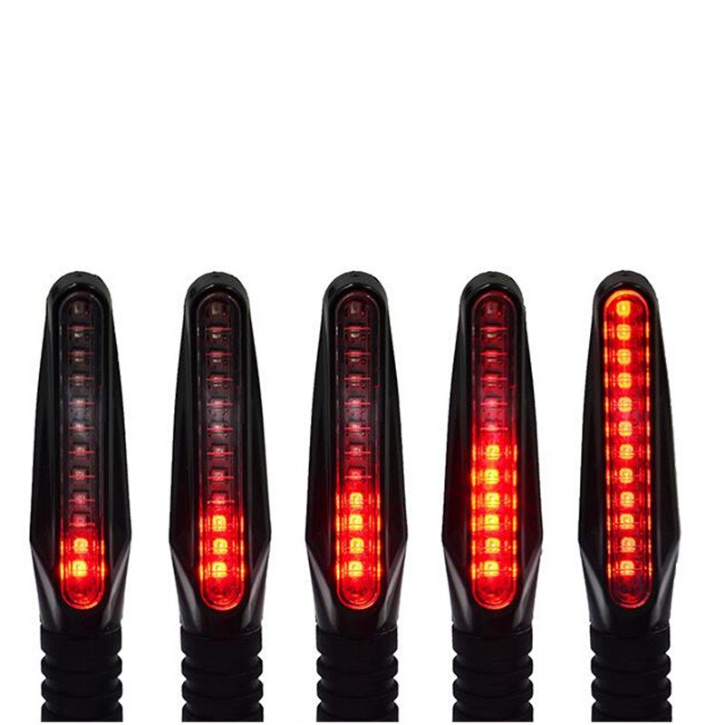 2 stk flytende led motorsykkel blinklys sekvensielle blinklys blinklys fleksibel bøyelig gul lyslampe