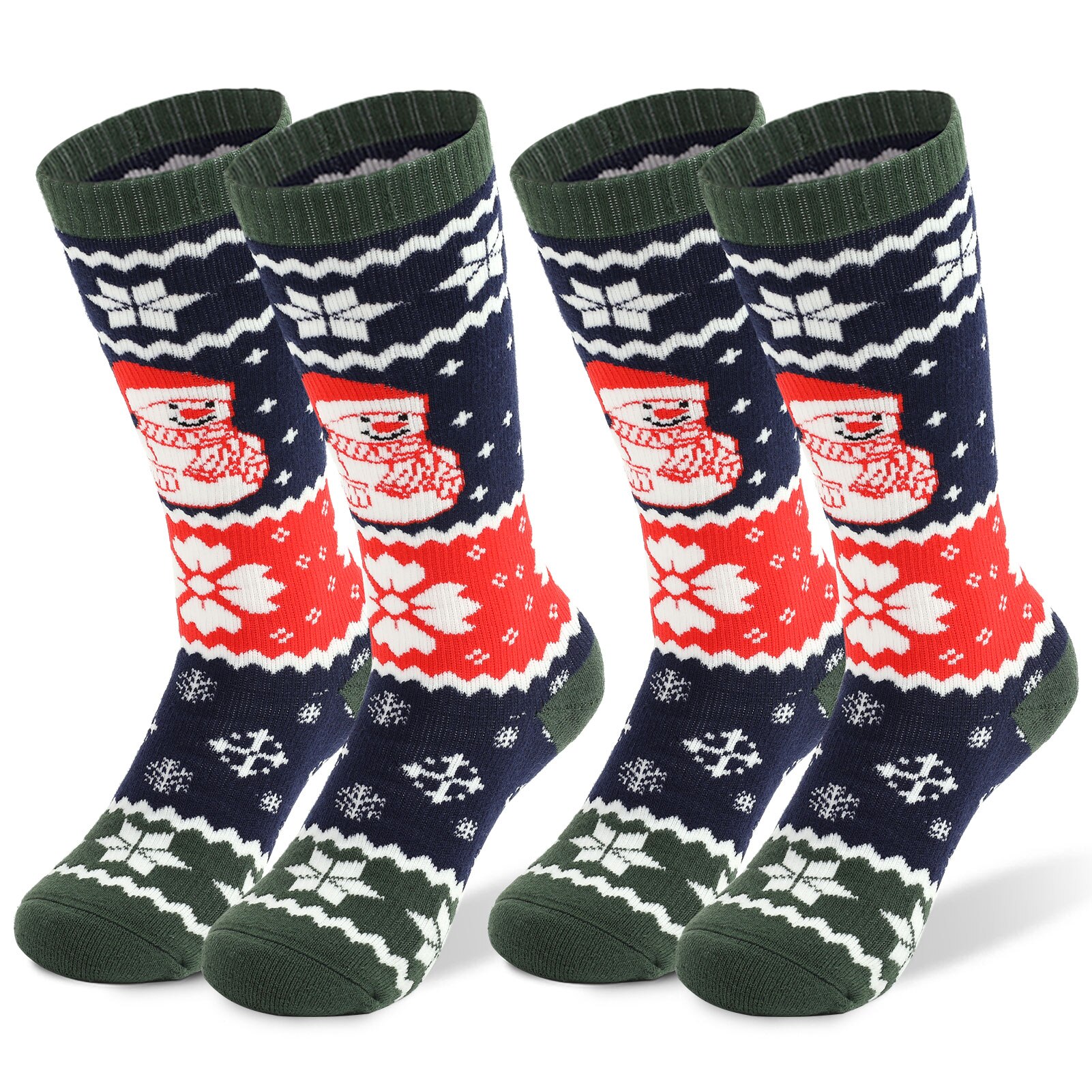 LIXADA 2 Pairs Children Sports Socks Ski Socks Kids Thick Knit Winter Athletic Knee-high Stockings For Ski Cycling: Type 5 / S