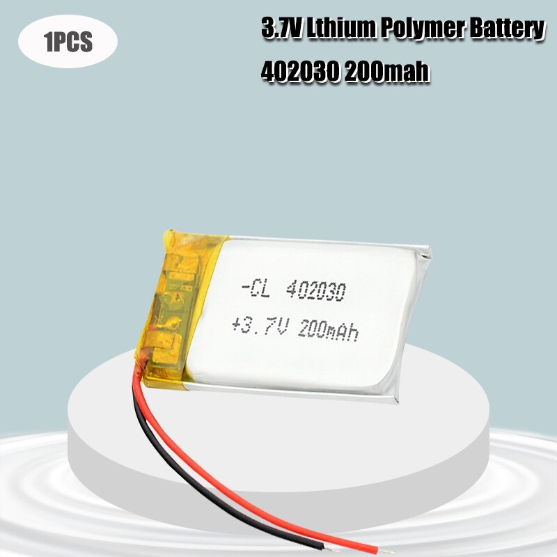 402030 3.7v 200 mah li-ion lipo celler litium li-po polymer oppladbart batteri til bluetooth gps  mp3 mp4 opptaker: 1 stk