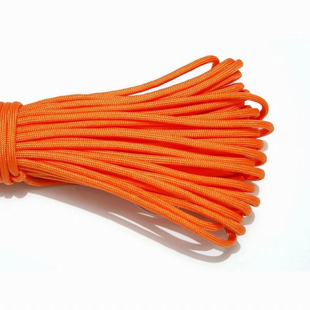 Cuerda de pesca Paracord 550, cuerda de paracaídas cuerda de 7 hebras 100FT 31m: Orange