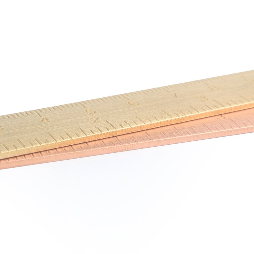 Marcapáginas de latón de 15Cm, regla recta de medición de oro rosa para escuela, papelería, herramientas de dibujo de pintura de Metal, 1 ud.