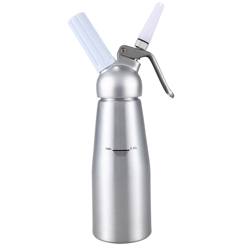500 ml kremdispensere i aluminium, gourmetblender, dekorativt munnstykke og konditorrør