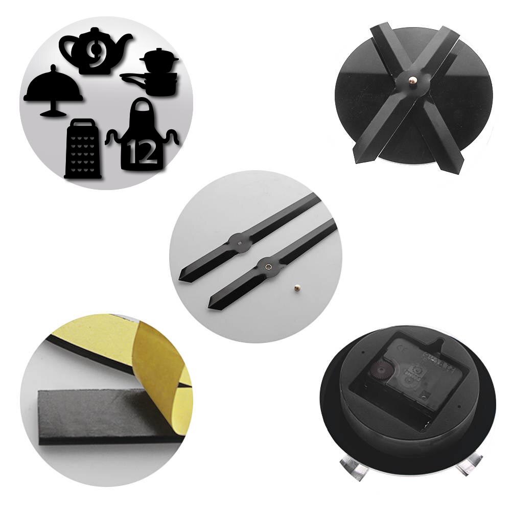 Küche Kochen Werkzeuge DIY Riesen Wanduhr Rahmenlose Große Uhren Große Küche Zauberstab Aufkleber Horologe Dekorative Für Zu Hause