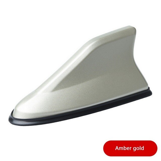 Auto Car Shark Radio Aerials Auto Fin Antenna FM Signal Amplifier Car Radio Car Roof Decoration: gold