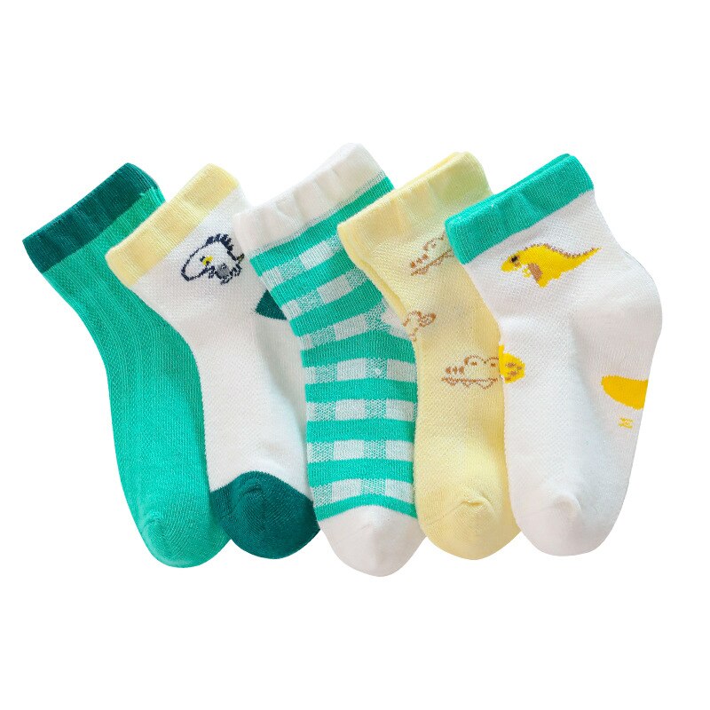 5 Paare Frühling Sommer freundlicher Socken für Mädchen Neugeborenen Jungen Socken Cartton freundlicher Sport Baumwolle Socken: 9-12T