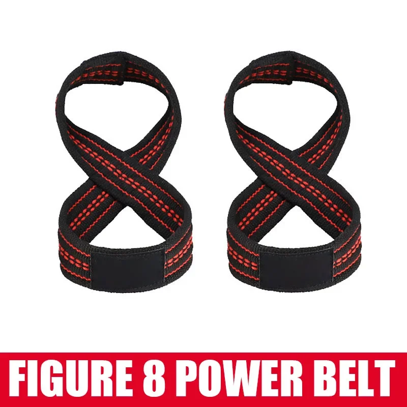 8-förmige Gewichthebergurte, Dead Lift-Handgelenkschlaufe für Klimmzüge, Reckstange, Powerlifting, Fitnessstudio, Fitness, Bodybuilding-Ausrüstung
