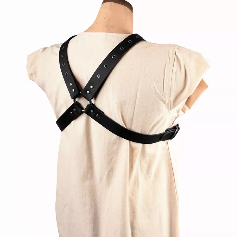 Mittelalterlichen Leder Strumpf Schulter Harness Gothic Punk Brust Gürtel Renaissance Kostüm Zubehör Verstellbare Vintage Hosenträger Gurt