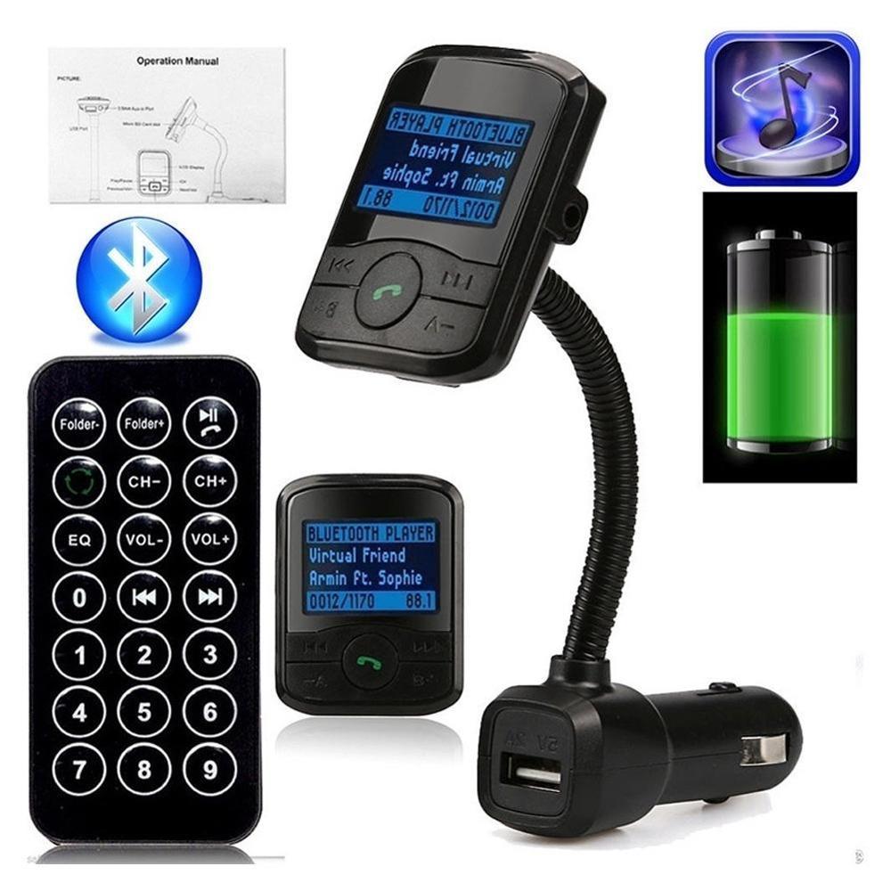 Auto Bluetooth Car Kit Fm-zender MP3 Speler Stuurwiel Handsfree 5V 2.1A MP3/Wma Voor Iphone Ipad samsung Htc Google