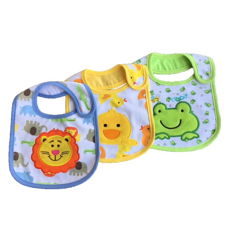 3 Stk/partij Baby Bibspattern Peuter Waterdicht Speeksel Handdoek Katoen Fit 0-3 Y