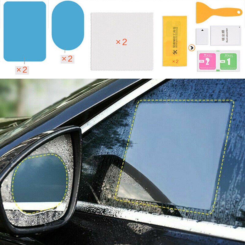 Mirror Protector Film Anti-Glare Transparent Oval Set Accessories Auto
