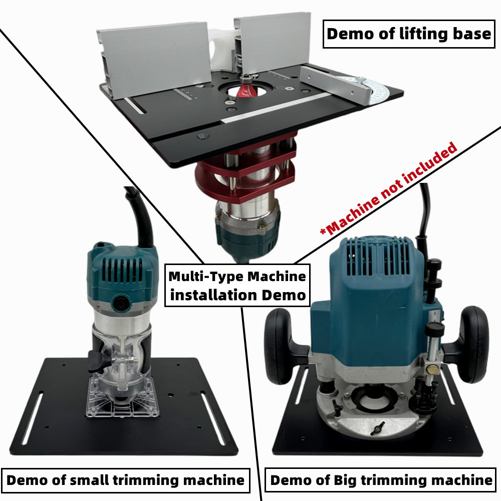 S8 Router Table Insert Plate for Woodworking Benches Table Saw with Miter Gauge Guide Aluminium Profile Fence Sliding Brackets