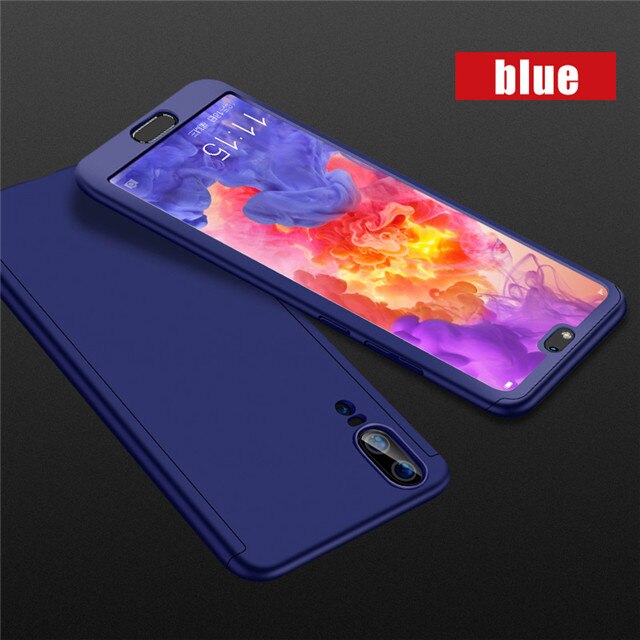 Luxe 360 Volledige Cover Glas telefoon Geval Voor Nokia 3.1 Beschermhoes Voor Nokia 6.1 Met Gehard Glas Back Cover coque: For Nokia 3.1 / Blue