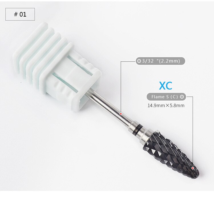 Sorte keramik neglebor grater nano coating negle bor bits til manicure negle bor tilbehør negle fræser