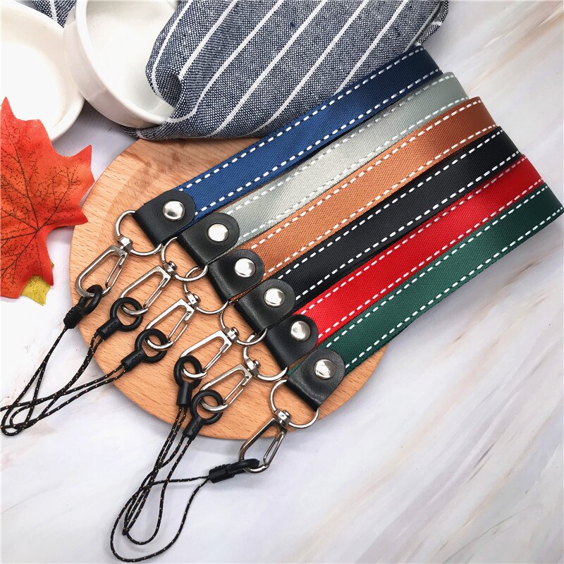 NEUE Einfache Lanyard Armband für id karte Halter mit schwarz Lanyards Für Telefon USB-Sticks Schlüssel keycord keychain