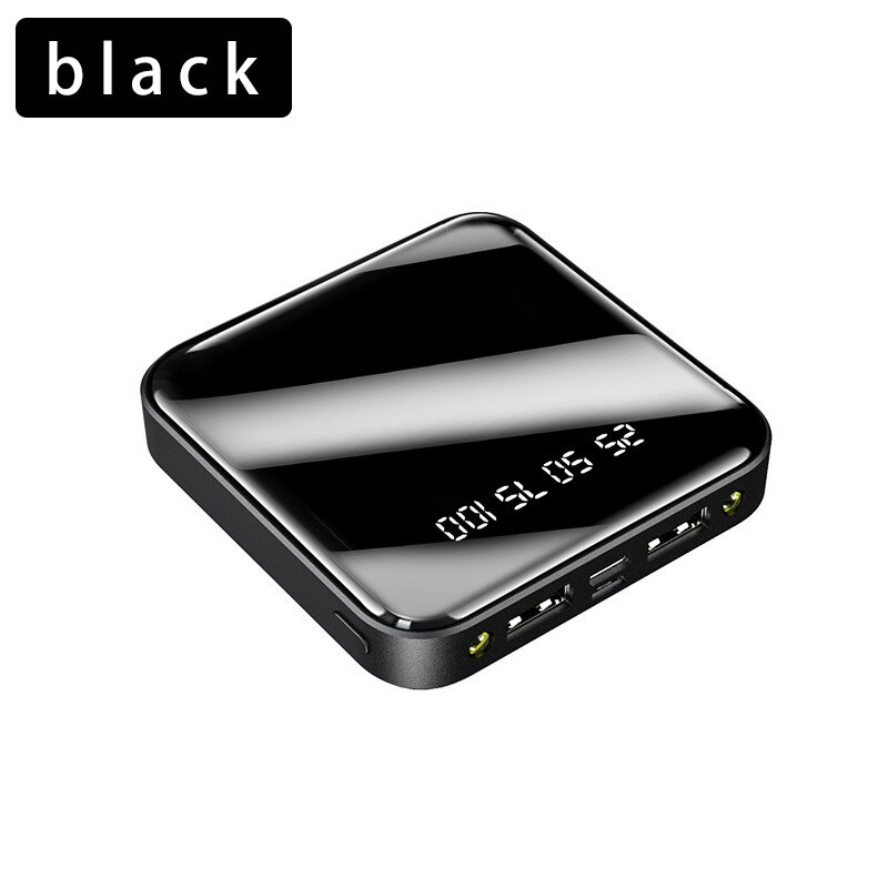 30000mAh Mini batterie d'alimentation pour Xiaomi Mi iPhone Samsung Powerbank chargeur rapide Portable batterie externe: Black