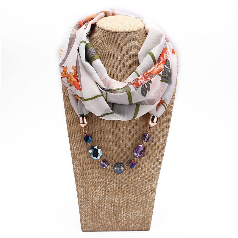 Dames sieraden hanger ketting sjaal vrouwelijke chiffon sjaals en omslagdoeken femme foulard moslim wrap hoofddoeken: 2