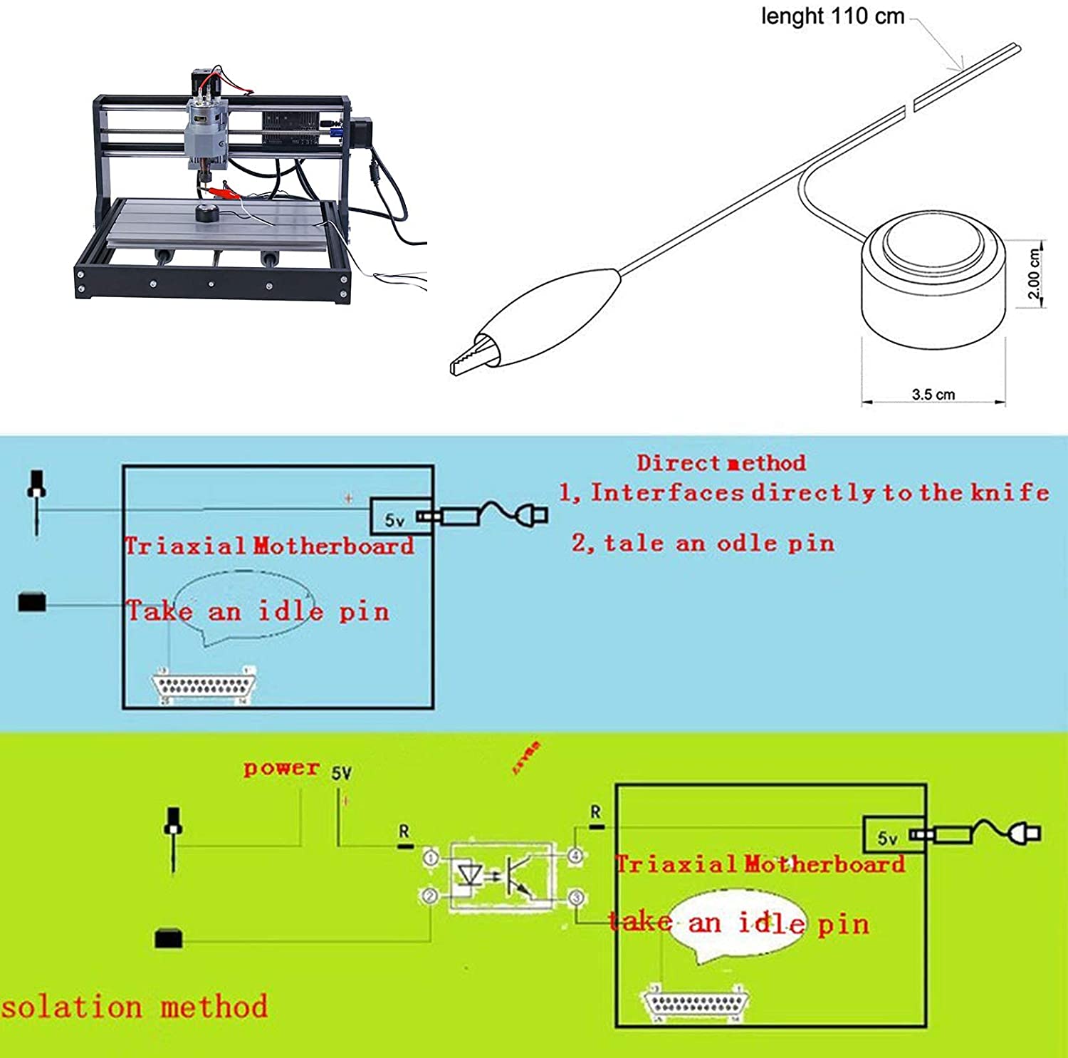 Cnc Z-Achse Werkzeug Einstellung berühren Platte Sonde Mach3 Router Mühle Router Gravur Maschine Werkzeug Einstellung Auto-Überprüfen Instrument 35mm