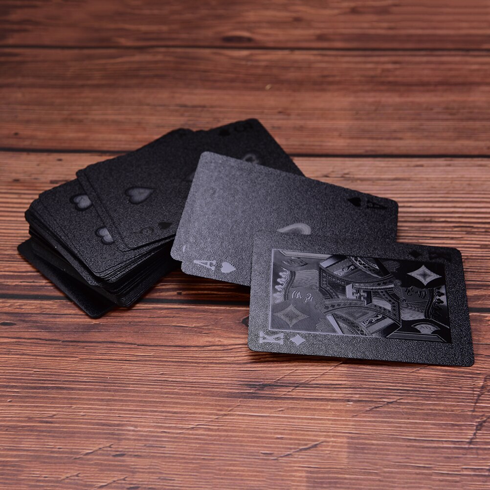 Standard plastkort vandtætte sorte spillekort indsamling sorte diamant poker kort spillekort