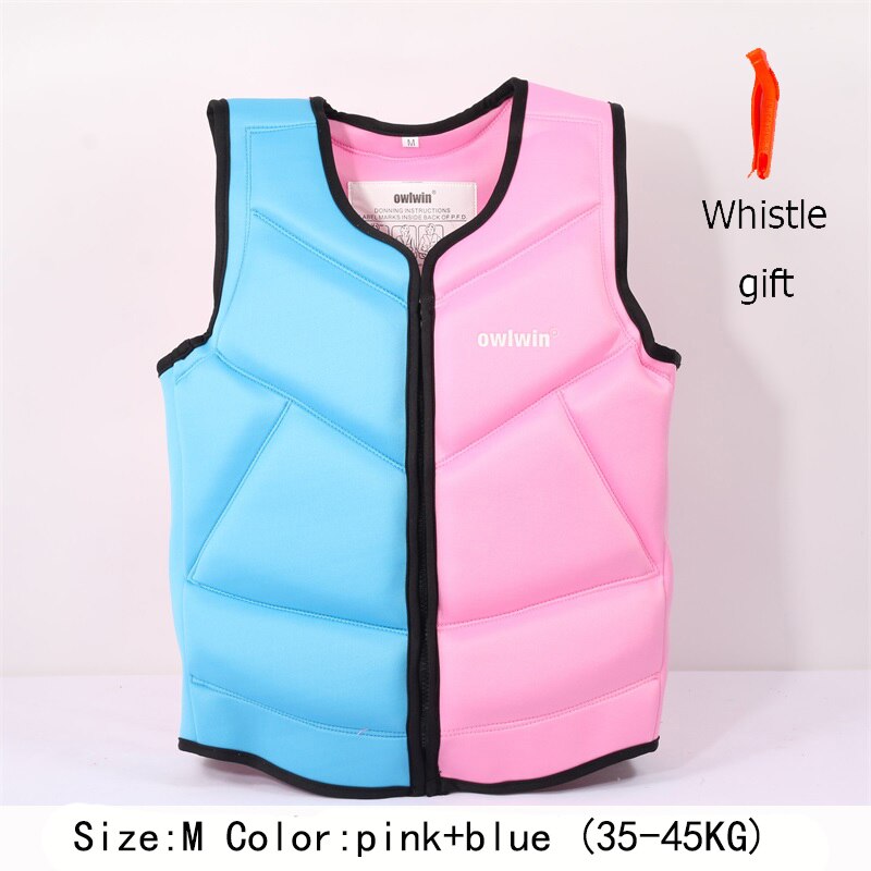 Snorkeling life jacket Polybutadiene rubber children adult life vest swimwear Swimming Boating Skiing Driving Ski Vests: PINK BLUE M