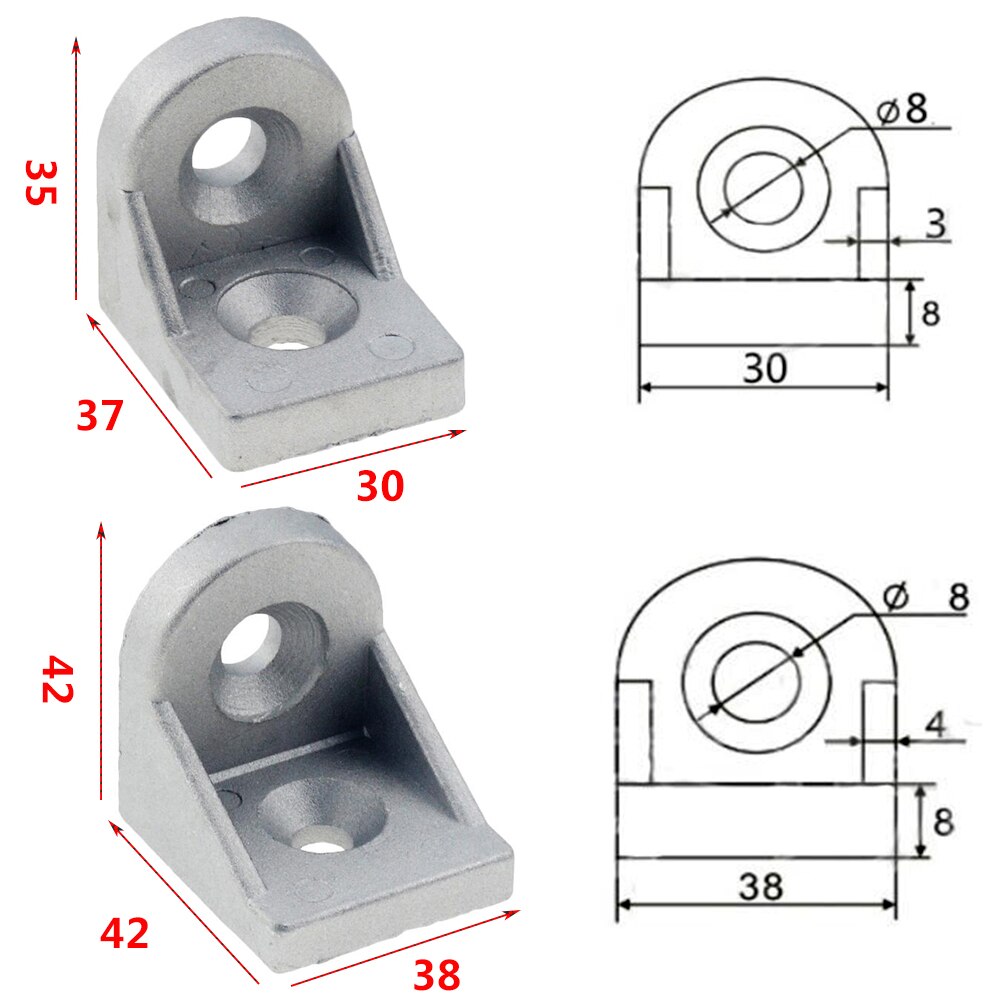 1PC Steering Angle Corner Bracket 3030 4040 4545 90 Degree Connector Connection Joint for Aluminum Profile