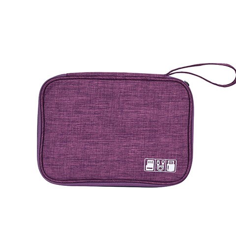 Cable Organiser Bag, Travel Electronics Accessories Bag Organiser for Cables, Flash disk, USB drive, Charger, Power Bank,: Purple